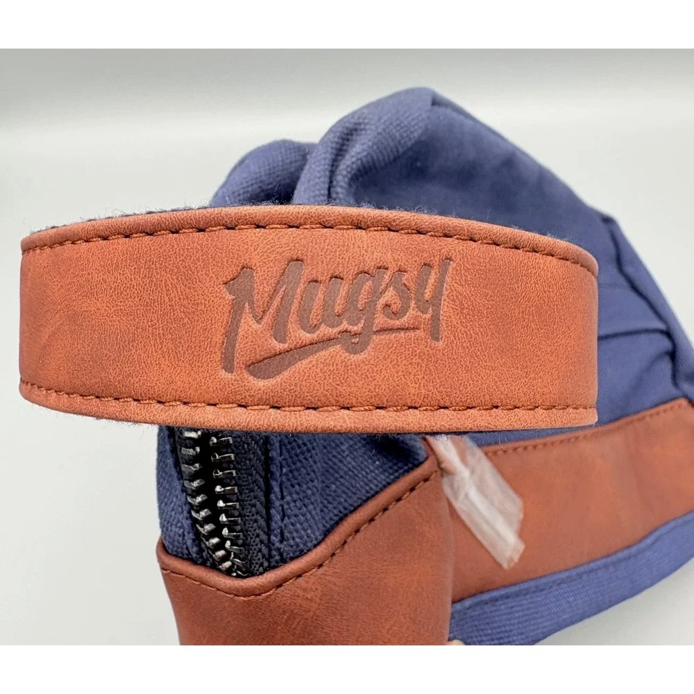 Mugsy Denim Dopp Kit Bag Canvas &‎ Leather Vacation Travel Cosmetic Bag New